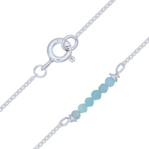 An amazonite 925 sterling silver anklet