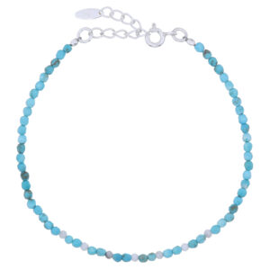 A 925 silver bracelet howlite and howlite turquoise beads
