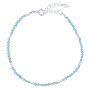 A simple and fashionable amazonite sterling silver bracelet