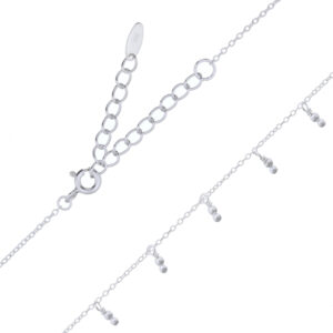 A two small ball drop 925 sterling silver necklace