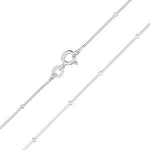 A sterling silver snake ball bead chain