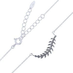 A laurel leaf sterling silver necklace