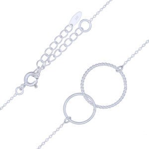 A sterling silver double karma necklace