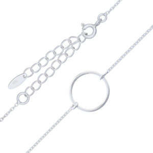 A 925 sterling silver necklace with center ring