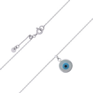 A round eye charm in 925 chain necklace