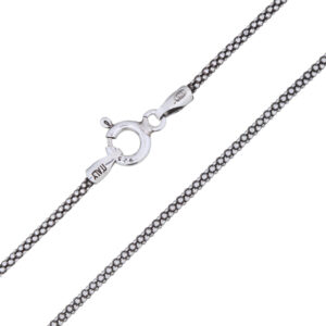 A 40 cm oxidized sterling silver popcorn chain