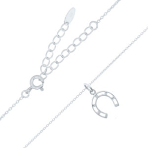 A horseshoe goodluck charm sterling silver necklace