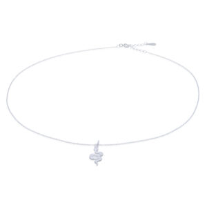 A 925 sterling silver adjustable necklace curly snake charm