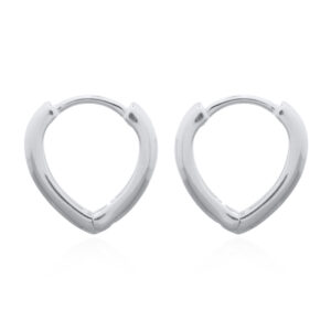 A pair of open heart 925 sterling silver hoop earrings