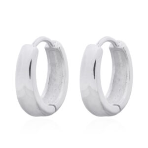 A pair of oval 925 sterling silver hinged huggie earrings
