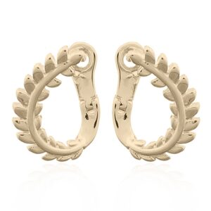 A pair of 925 silver curly leafy gold plated hoop clip earrings