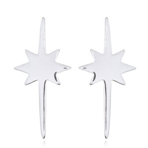 A pair of sparkling pole star 925 silver stud earrings