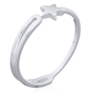 A half double shank star on top 925 sterling silver ring