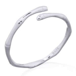 A 925 silver silver open bamboo shape ring