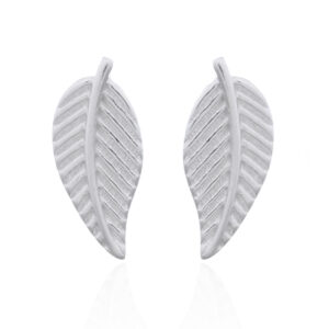 A pair of mango tree leaf 925 silver stud earrings