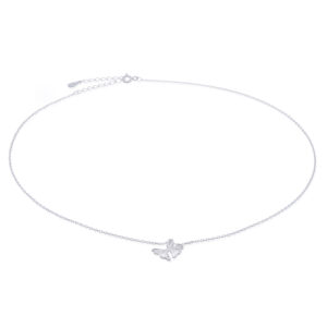 A double poppy flower 925 sterling silver necklace