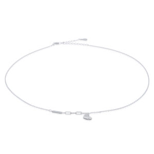 A heart and love engraved chain tag 925 silver necklace