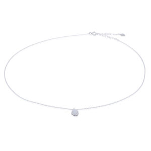 A rec opal set in 925 silver multi-color sparkle necklace