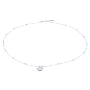 A 925 silver necklace star charm incrusted clear cz stone