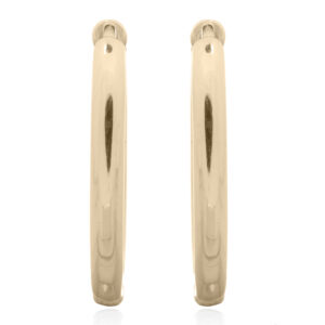 A pair of oval hinged gold plated 925 silver hoop earrings