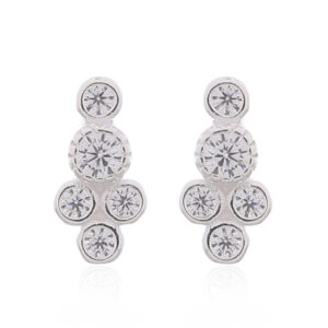 A pair of tiny bubbles cubic zirconia stud earrings 925 silver