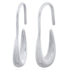 A pair of minimal chunky hook sterling silver drop earrings