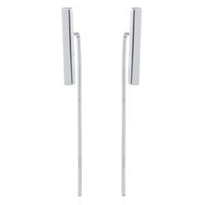 A pair of bar threader 925 sterling silver earrings
