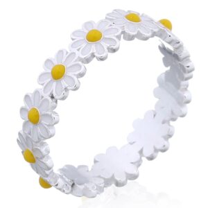 A enamel endearing flowers ring 925 silver