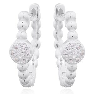 A pair of classy 925 sterling silver huggie cz earrings