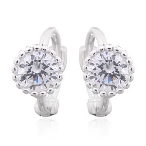A pair of mini cupcake figure cubic zirconia huggie earrings 925 silver