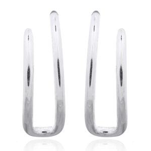 A pair of plain double hook 925 silver stud earrings