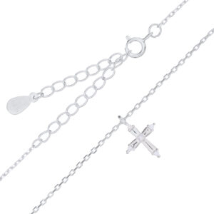A 925 sterling silver cz cross necklace