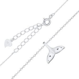 A whale tail 925 sterling silver cable chain necklace