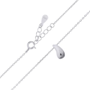 A water drop pendant sterling silver cable chain necklace
