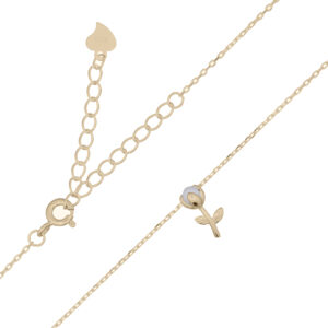 A freshwater pearl flower gold plated 925 silver necklace