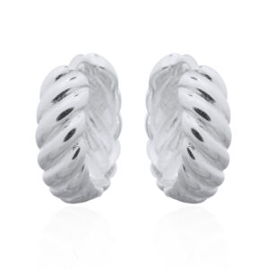 A pair of twisted croissant 925 sterling silver earrings