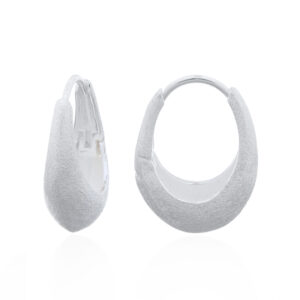 A pair of 925 sterling silver chunky oval hoop earrings matt finish