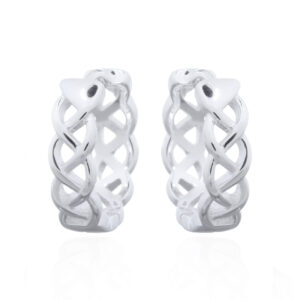 A pair of 925 sterling silver celtic knot hinged hoop earrings