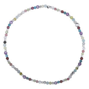 A multi-colored precious stones stretchable bracelet
