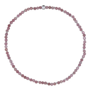 A charming stretchable bracelet tourmaline stone and silver beads