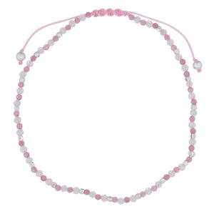 A tourmaline and rainbow moonstone with 925 silver polyester bracelet