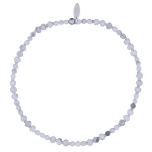 A white howlite with 925 silver bead spacer stretchable bracelet