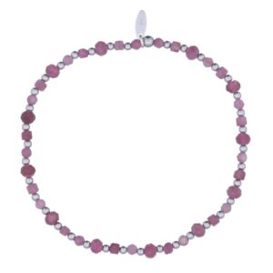 A tourmaline with beaded 925 silver spacer bracelet
