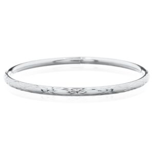 A unique style diamond pattern sterling silver bangle