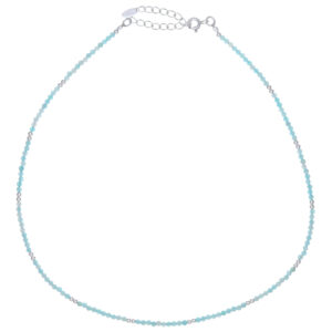 A simple and fashionable amazonite sterling silver choker necklace