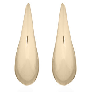 A pair of 925 sterling silver large curved tear drop gold plated stud earrings