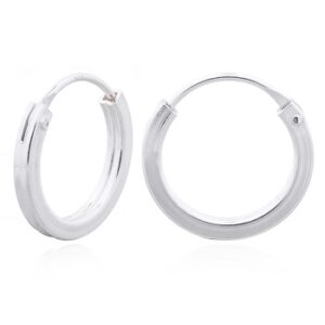 A pair of 20 mm minimalist sterling silver hoop earrings