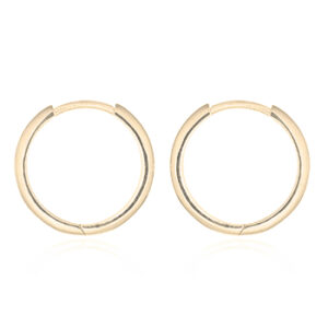 A pair of 20mm round hoop yellow gold plated 925 earrings