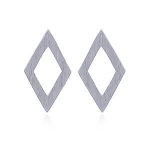 A pair of brushed 925 silver diamond stud earrings