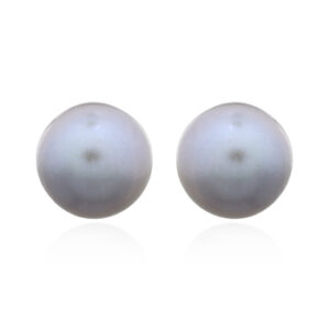 A pair of elegant freshwater gray pearl 6 mm 925 silver stud earrings